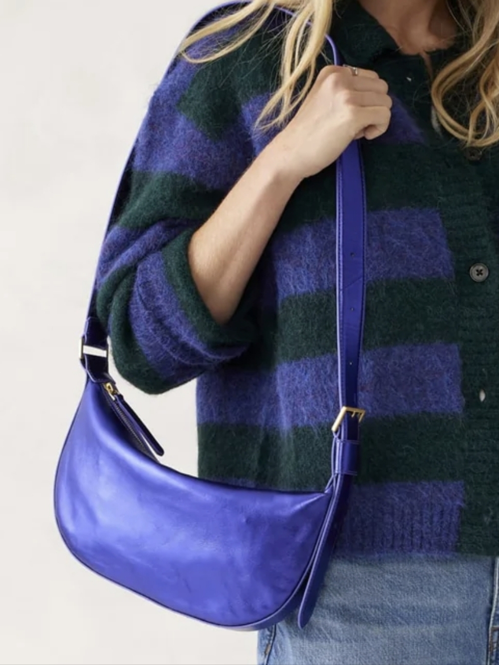 Vera Bradley Leather Springbrook Sling Crossbody In Purple Metallic NWT